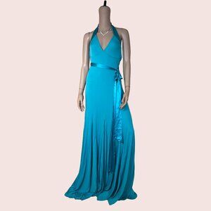 Aquamarine Blue Halter Gown Size M